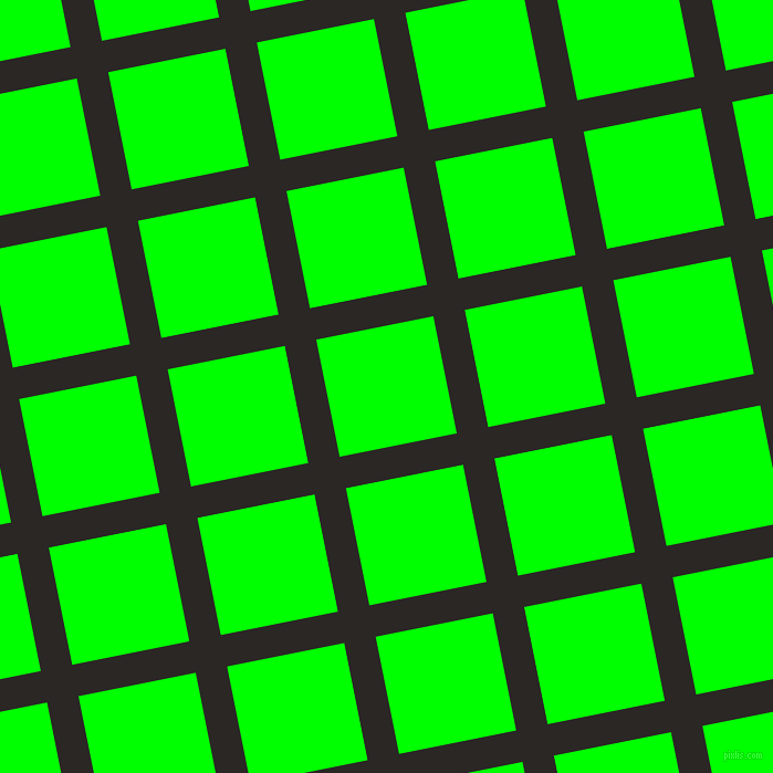 11/101 degree angle diagonal checkered chequered lines, 29 pixel lines width, 108 pixel square size, Bokara Grey and Lime plaid checkered seamless tileable