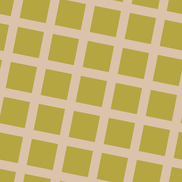 79/169 degree angle diagonal checkered chequered lines, 31 pixel line width, 91 pixel square size, Bone and Brass plaid checkered seamless tileable