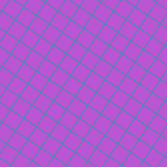 56/146 degree angle diagonal checkered chequered lines, 3 pixel lines width, 47 pixel square size, Boston Blue and Medium Orchid plaid checkered seamless tileable