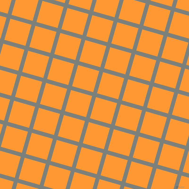 74/164 degree angle diagonal checkered chequered lines, 17 pixel lines width, 93 pixel square size, Boulder and Neon Carrot plaid checkered seamless tileable
