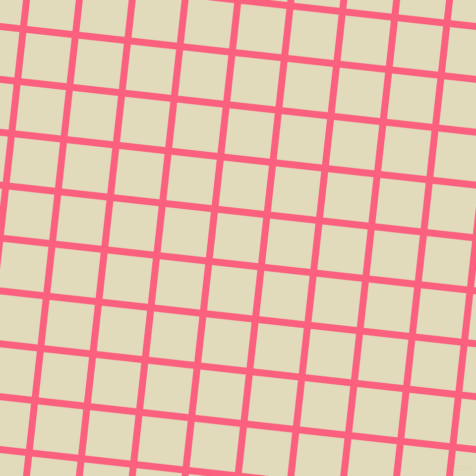 84/174 degree angle diagonal checkered chequered lines, 14 pixel lines width, 92 pixel square size, Brink Pink and Coconut Cream plaid checkered seamless tileable