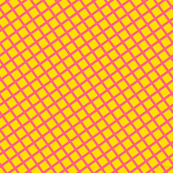 36/126 degree angle diagonal checkered chequered lines, 8 pixel line width, 26 pixel square size, Brink Pink and Golden Yellow plaid checkered seamless tileable