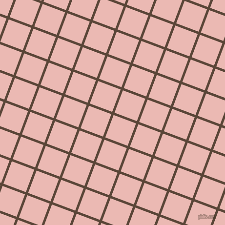 69/159 degree angle diagonal checkered chequered lines, 5 pixel line width, 49 pixel square size, Brown Derby and Beauty Bush plaid checkered seamless tileable