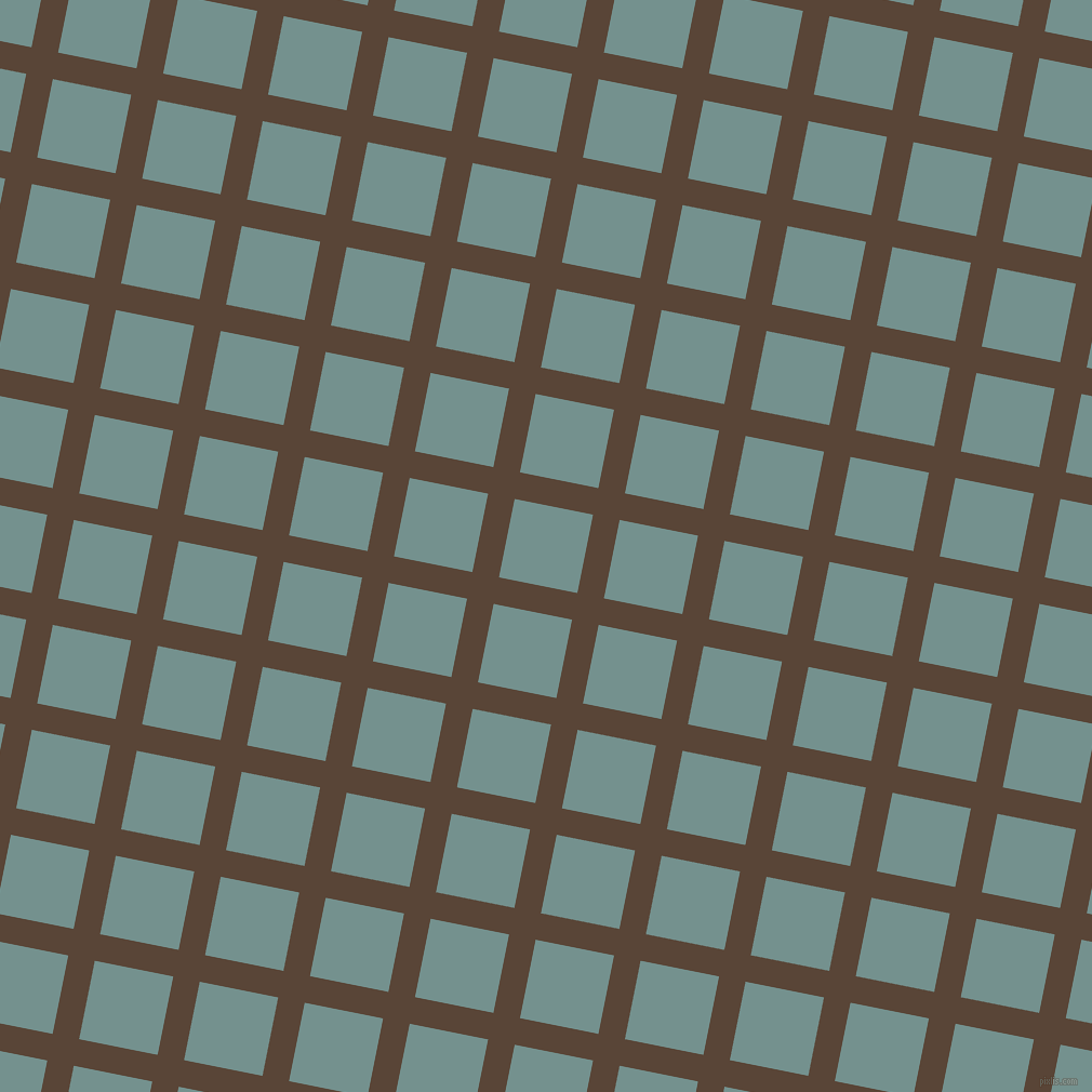 79/169 degree angle diagonal checkered chequered lines, 25 pixel line width, 74 pixel square size, Brown Derby and Juniper plaid checkered seamless tileable