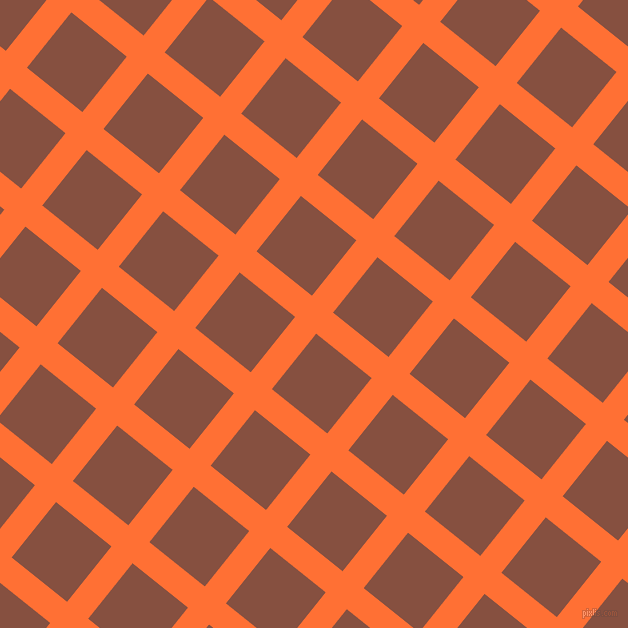 51/141 degree angle diagonal checkered chequered lines, 27 pixel lines width, 71 pixel square size, Burnt Orange and Ironstone plaid checkered seamless tileable