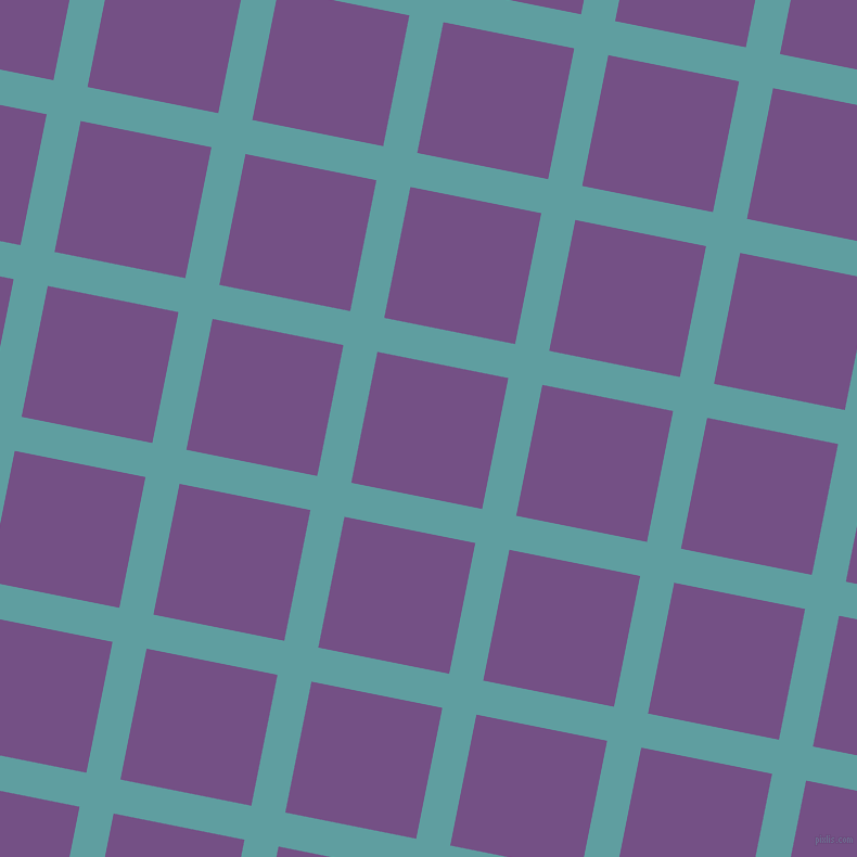 79/169 degree angle diagonal checkered chequered lines, 32 pixel line width, 123 pixel square size, Cadet Blue and Affair plaid checkered seamless tileable