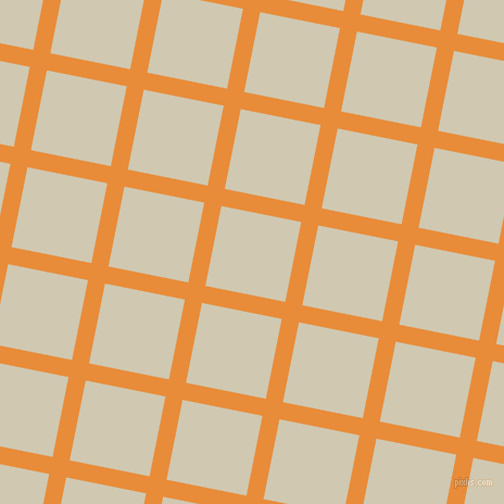 79/169 degree angle diagonal checkered chequered lines, 16 pixel line width, 75 pixel square size, California and Parchment plaid checkered seamless tileable