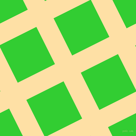 27/117 degree angle diagonal checkered chequered lines, 62 pixel lines width, 134 pixel square size, Cape Honey and Lime Green plaid checkered seamless tileable