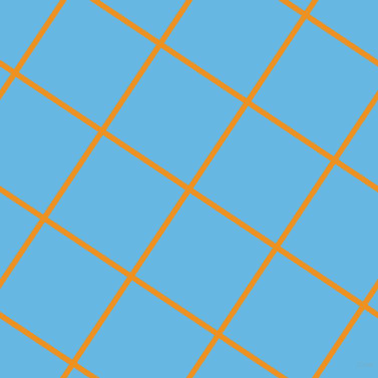 56/146 degree angle diagonal checkered chequered lines, 11 pixel line width, 198 pixel square size, Carrot Orange and Malibu plaid checkered seamless tileable