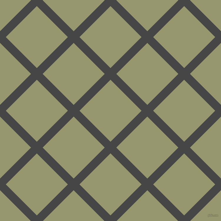 45/135 degree angle diagonal checkered chequered lines, 28 pixel line width, 149 pixel square size, Charcoal and Malachite Green plaid checkered seamless tileable