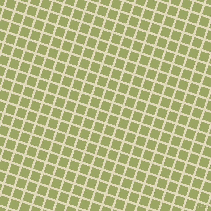 72/162 degree angle diagonal checkered chequered lines, 7 pixel lines width, 29 pixel square size, Coconut Cream and Green Smoke plaid checkered seamless tileable