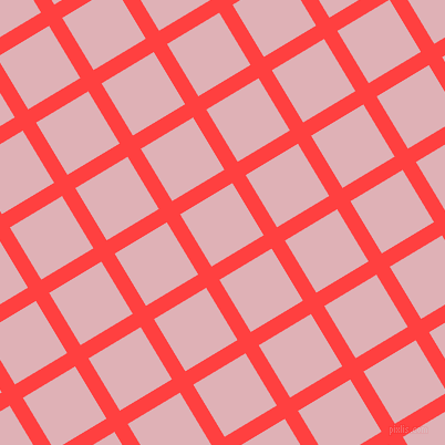 31/121 degree angle diagonal checkered chequered lines, 14 pixel lines width, 55 pixel square size, Coral Red and Blossom plaid checkered seamless tileable