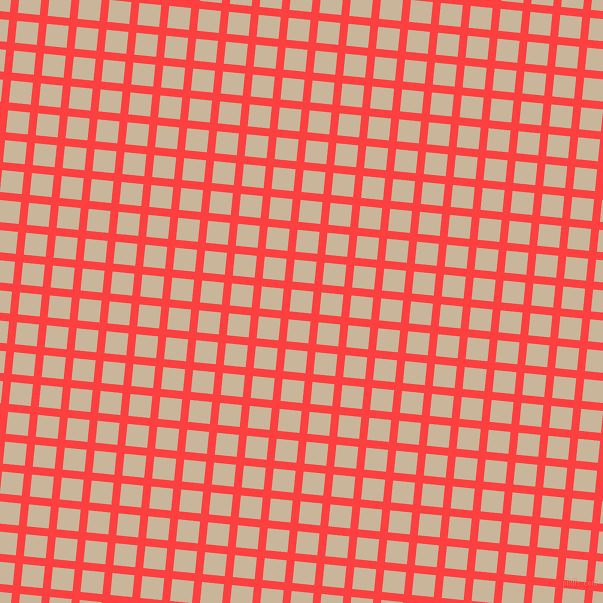 84/174 degree angle diagonal checkered chequered lines, 8 pixel lines width, 22 pixel square size, Coral Red and Sour Dough plaid checkered seamless tileable