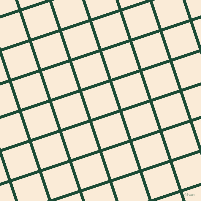 18/108 degree angle diagonal checkered chequered lines, 10 pixel line width, 97 pixel square size, County Green and Antique White plaid checkered seamless tileable