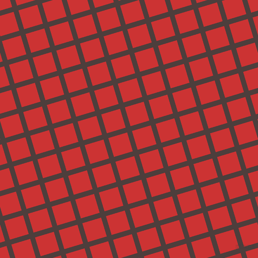 17/107 degree angle diagonal checkered chequered lines, 10 pixel lines width, 39 pixel square size, Crater Brown and Persian Red plaid checkered seamless tileable