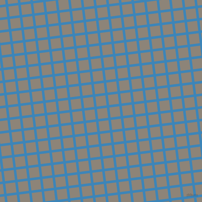 7/97 degree angle diagonal checkered chequered lines, 8 pixel lines width, 32 pixel square size, Curious Blue and Schooner plaid checkered seamless tileable