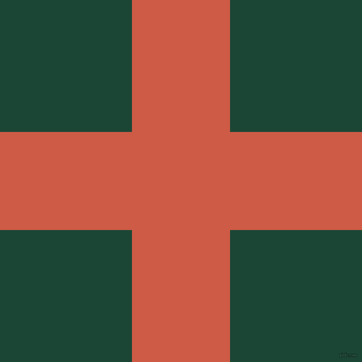 checkered chequered horizontal vertical lines, 200 pixel lines width, 538 pixel square size, Dark Coral and Sherwood Green plaid checkered seamless tileable
