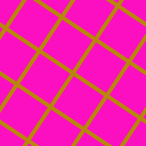 56/146 degree angle diagonal checkered chequered lines, 13 pixel line width, 119 pixel square size, Dark Goldenrod and Shocking Pink plaid checkered seamless tileable