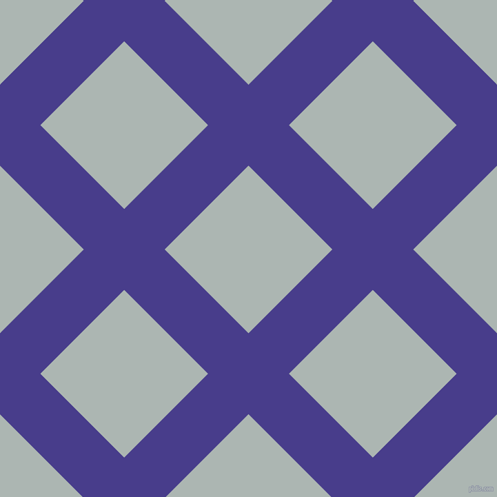 45/135 degree angle diagonal checkered chequered lines, 83 pixel line width, 172 pixel square size, Dark Slate Blue and Periglacial Blue plaid checkered seamless tileable