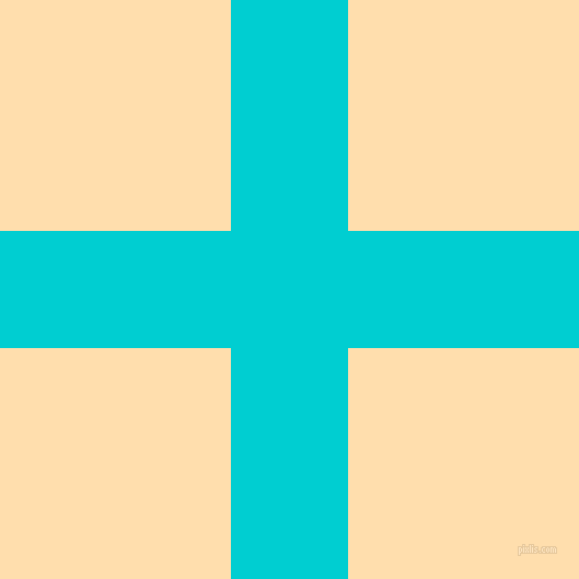 checkered chequered horizontal vertical lines, 107 pixel lines width, 422 pixel square size, Dark Turquoise and Navajo White plaid checkered seamless tileable