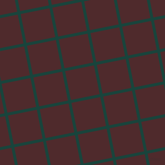 11/101 degree angle diagonal checkered chequered lines, 10 pixel line width, 101 pixel square size, Deep Teal and Heath plaid checkered seamless tileable