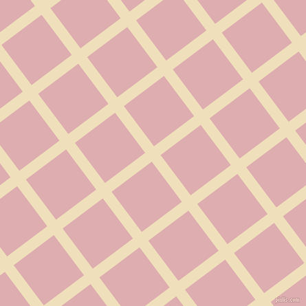 37/127 degree angle diagonal checkered chequered lines, 16 pixel line width, 73 pixel square size, Dutch White and Pale Chestnut plaid checkered seamless tileable