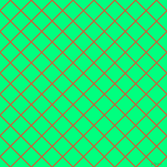 45/135 degree angle diagonal checkered chequered lines, 4 pixel line width, 47 pixel square sizeEcstasy and Spring Green plaid checkered seamless tileable