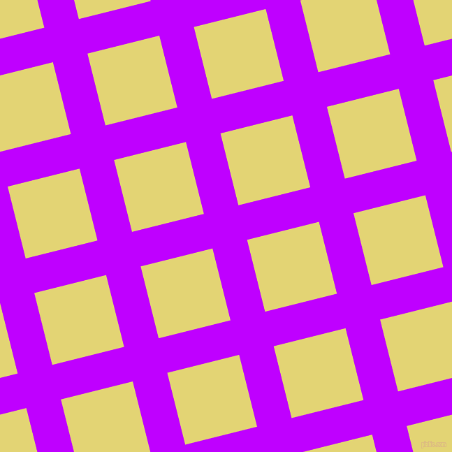 14/104 degree angle diagonal checkered chequered lines, 51 pixel line width, 106 pixel square size, Electric Purple and Wild Rice plaid checkered seamless tileable