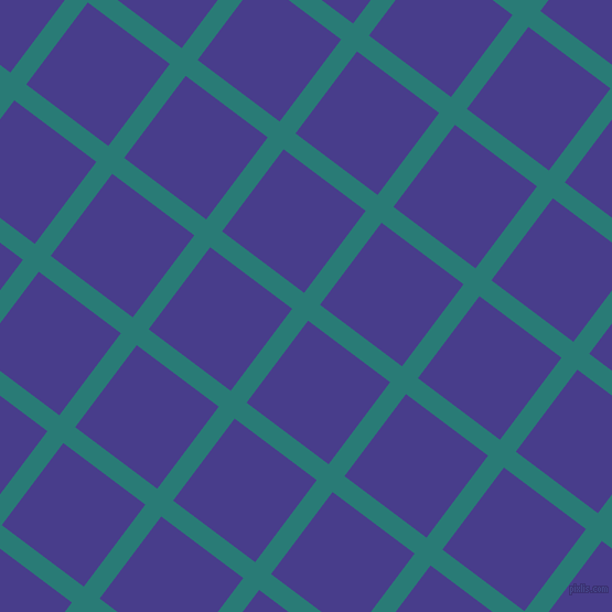 53/143 degree angle diagonal checkered chequered lines, 18 pixel line width, 93 pixel square size, Elm and Dark Slate Blue plaid checkered seamless tileable