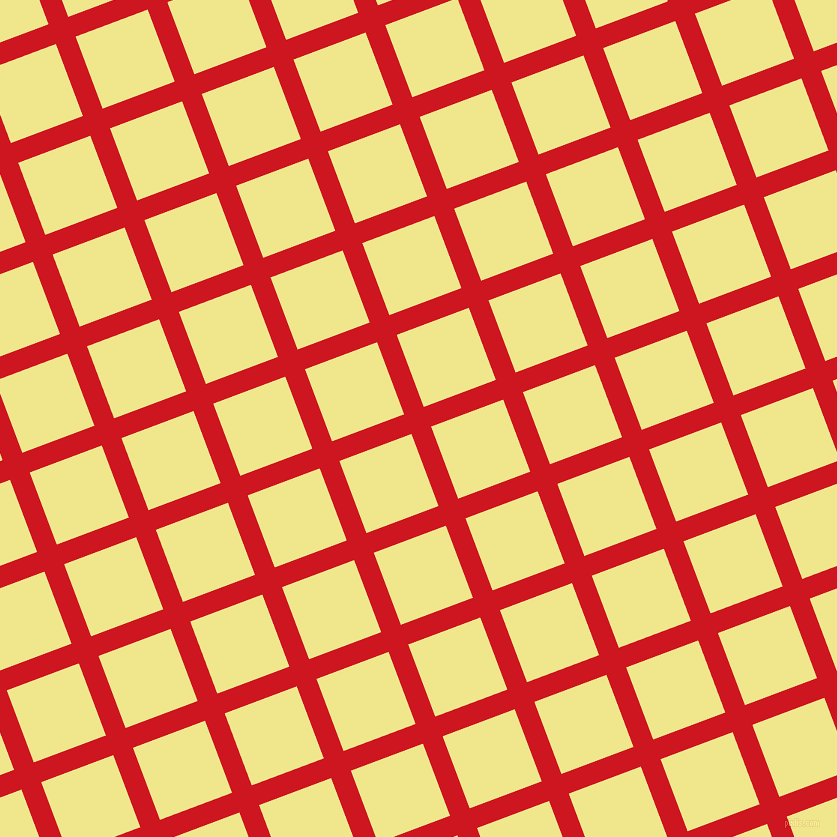 21/111 degree angle diagonal checkered chequered lines, 21 pixel line width, 77 pixel square size, Fire Engine Red and Khaki plaid checkered seamless tileable