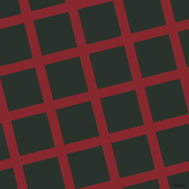 14/104 degree angle diagonal checkered chequered lines, 33 pixel lines width, 125 pixel square size, Flame Red and Gordons Green plaid checkered seamless tileable
