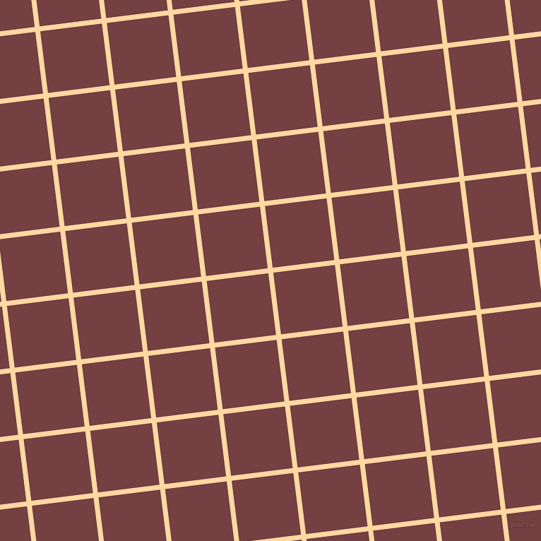 7/97 degree angle diagonal checkered chequered lines, 7 pixel lines width, 88 pixel square size, Frangipani and Tosca plaid checkered seamless tileable