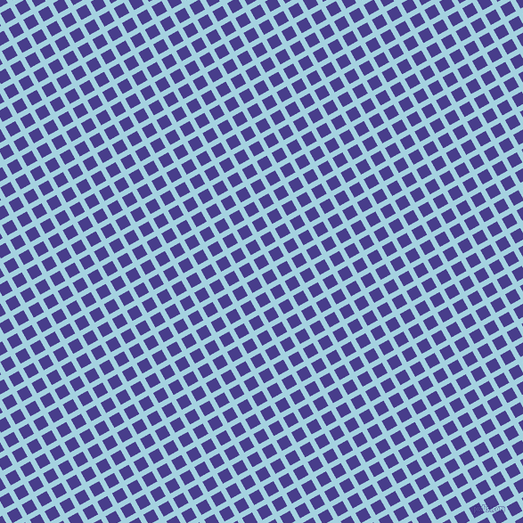 29/119 degree angle diagonal checkered chequered lines, 6 pixel lines width, 13 pixel square size, French Pass and Dark Slate Blue plaid checkered seamless tileable
