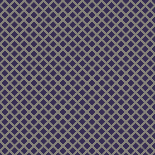 45/135 degree angle diagonal checkered chequered lines, 7 pixel lines width, 17 pixel square size, Friar Grey and Cherry Pie plaid checkered seamless tileable