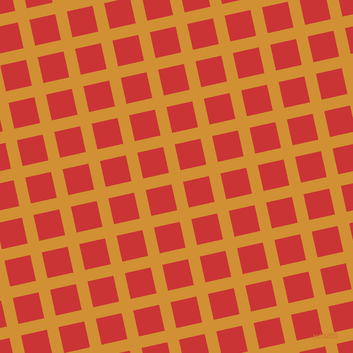 13/103 degree angle diagonal checkered chequered lines, 17 pixel lines width, 38 pixel square size, Fuel Yellow and Mahogany plaid checkered seamless tileable