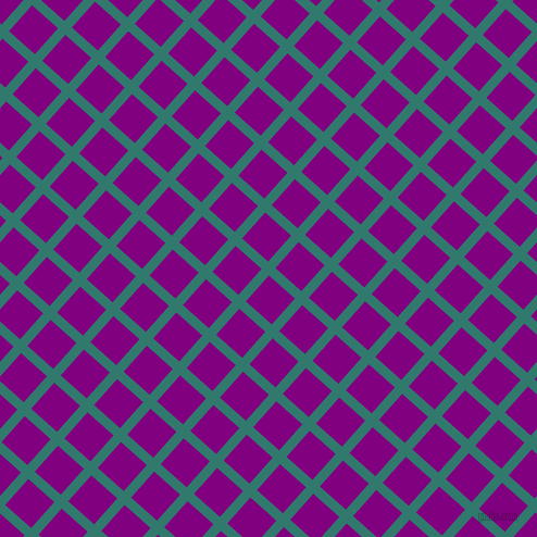48/138 degree angle diagonal checkered chequered lines, 9 pixel line width, 32 pixel square size, Genoa and Purple plaid checkered seamless tileable