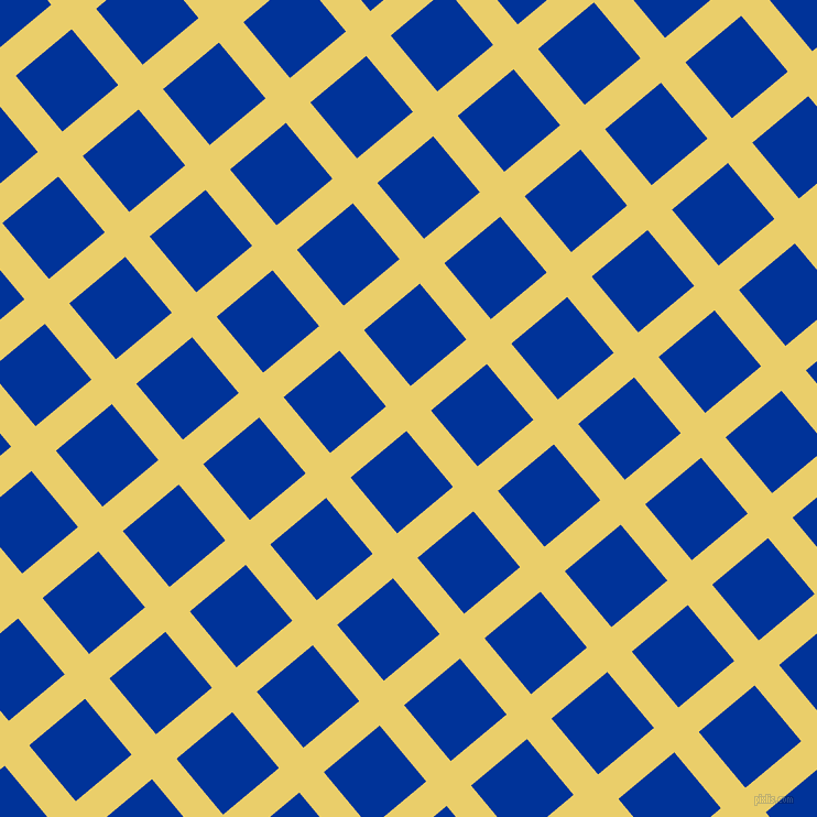 40/130 degree angle diagonal checkered chequered lines, 29 pixel lines width, 66 pixel square size, Golden Sand and Smalt plaid checkered seamless tileable