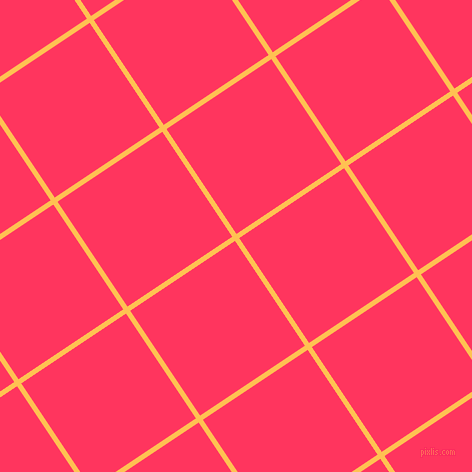34/124 degree angle diagonal checkered chequered lines, 5 pixel lines width, 126 pixel square size, Golden Tainoi and Radical Red plaid checkered seamless tileable