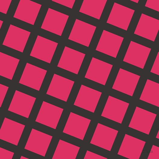 68/158 degree angle diagonal checkered chequered lines, 26 pixel line width, 72 pixel square size, Gondola and Cerise plaid checkered seamless tileable