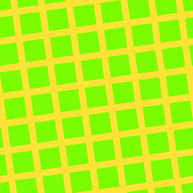 8/98 degree angle diagonal checkered chequered lines, 23 pixel lines width, 71 pixel square size, Gorse and Lawn Green plaid checkered seamless tileable
