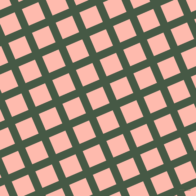 23/113 degree angle diagonal checkered chequered lines, 25 pixel line width, 58 pixel square size, Grey-Asparagus and Melon plaid checkered seamless tileable
