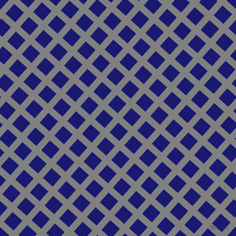 48/138 degree angle diagonal checkered chequered lines, 13 pixel lines width, 26 pixel square size, Grey and Midnight Blue plaid checkered seamless tileable