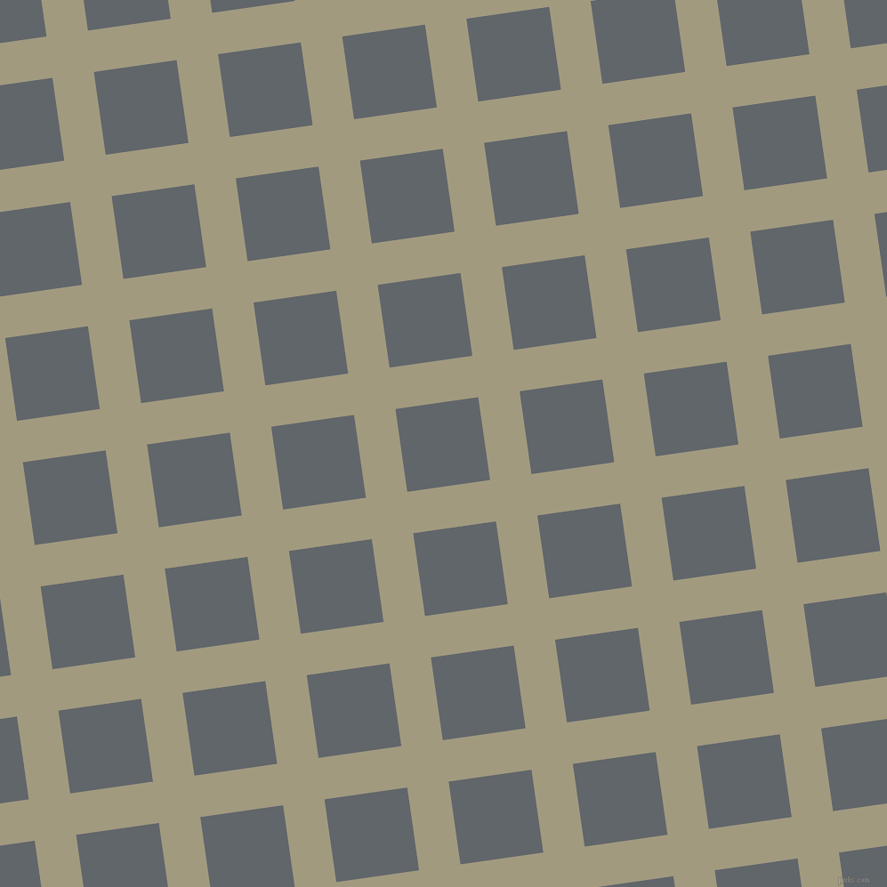8/98 degree angle diagonal checkered chequered lines, 47 pixel line width, 94 pixel square size, Grey Olive and Shuttle Grey plaid checkered seamless tileable