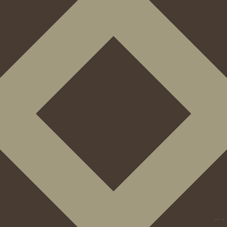 45/135 degree angle diagonal checkered chequered lines, 176 pixel lines width, 383 pixel square size, Grey Olive and Taupe plaid checkered seamless tileable