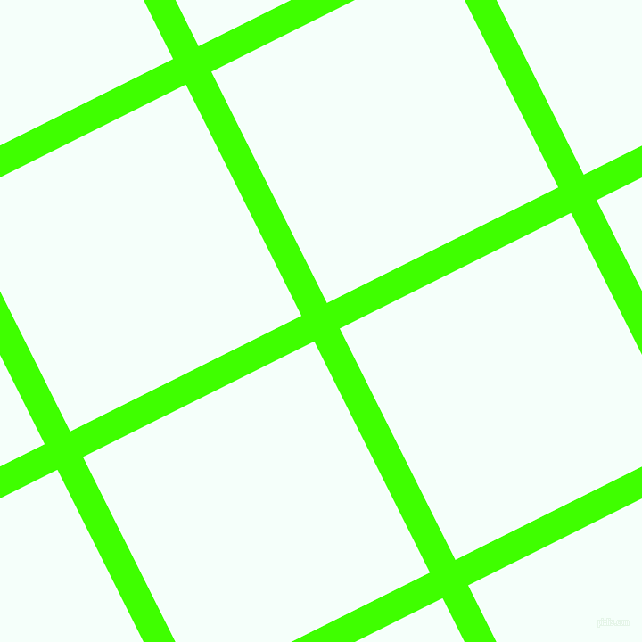 27/117 degree angle diagonal checkered chequered lines, 32 pixel line width, 290 pixel square size, Harlequin and Mint Cream plaid checkered seamless tileable