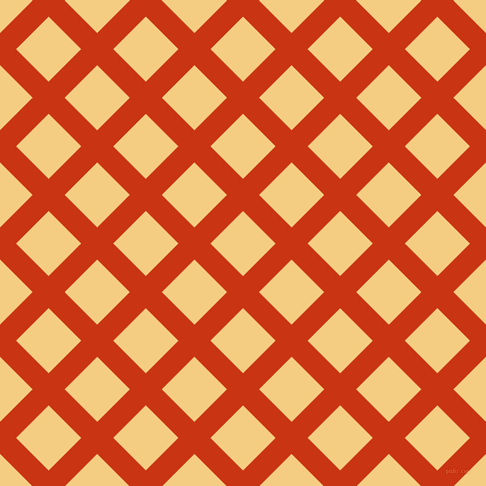 45/135 degree angle diagonal checkered chequered lines, 32 pixel line width, 65 pixel square size, Harley Davidson Orange and Cherokee plaid checkered seamless tileable