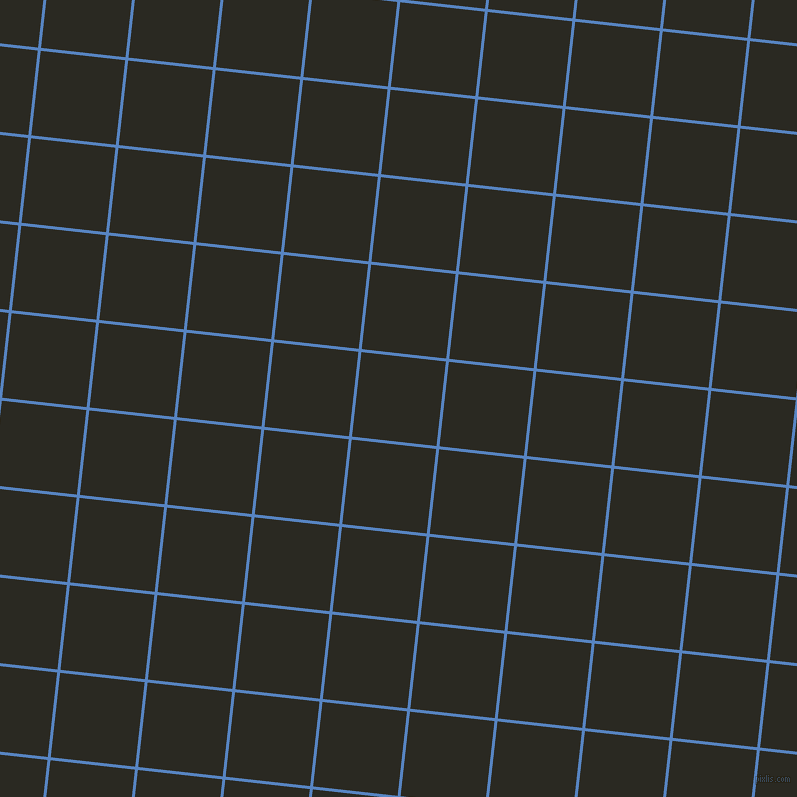 84/174 degree angle diagonal checkered chequered lines, 3 pixel lines width, 85 pixel square size, Havelock Blue and Maire plaid checkered seamless tileable