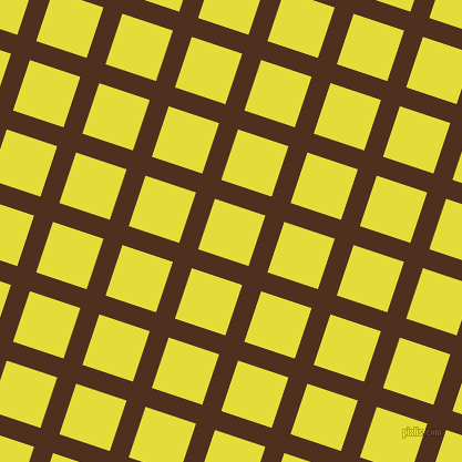 72/162 degree angle diagonal checkered chequered lines, 18 pixel lines width, 48 pixel square size, Indian Tan and Starship plaid checkered seamless tileable