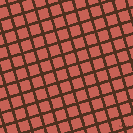 17/107 degree angle diagonal checkered chequered lines, 9 pixel lines width, 32 pixel square size, Indian Tan and Sunglo plaid checkered seamless tileable