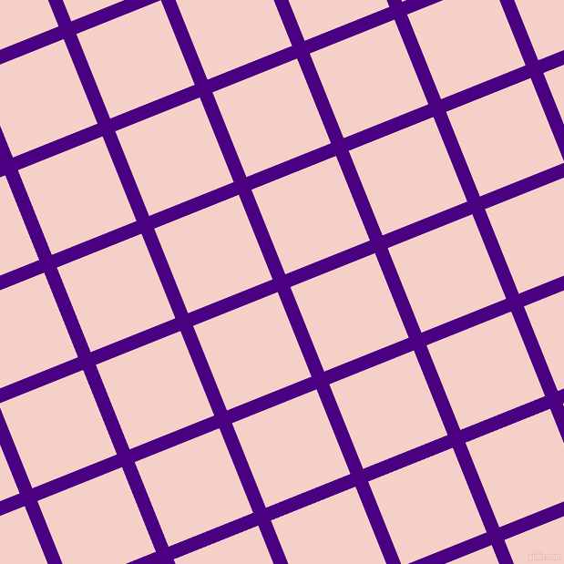22/112 degree angle diagonal checkered chequered lines, 15 pixel line width, 100 pixel square size, Indigo and Coral Candy plaid checkered seamless tileable
